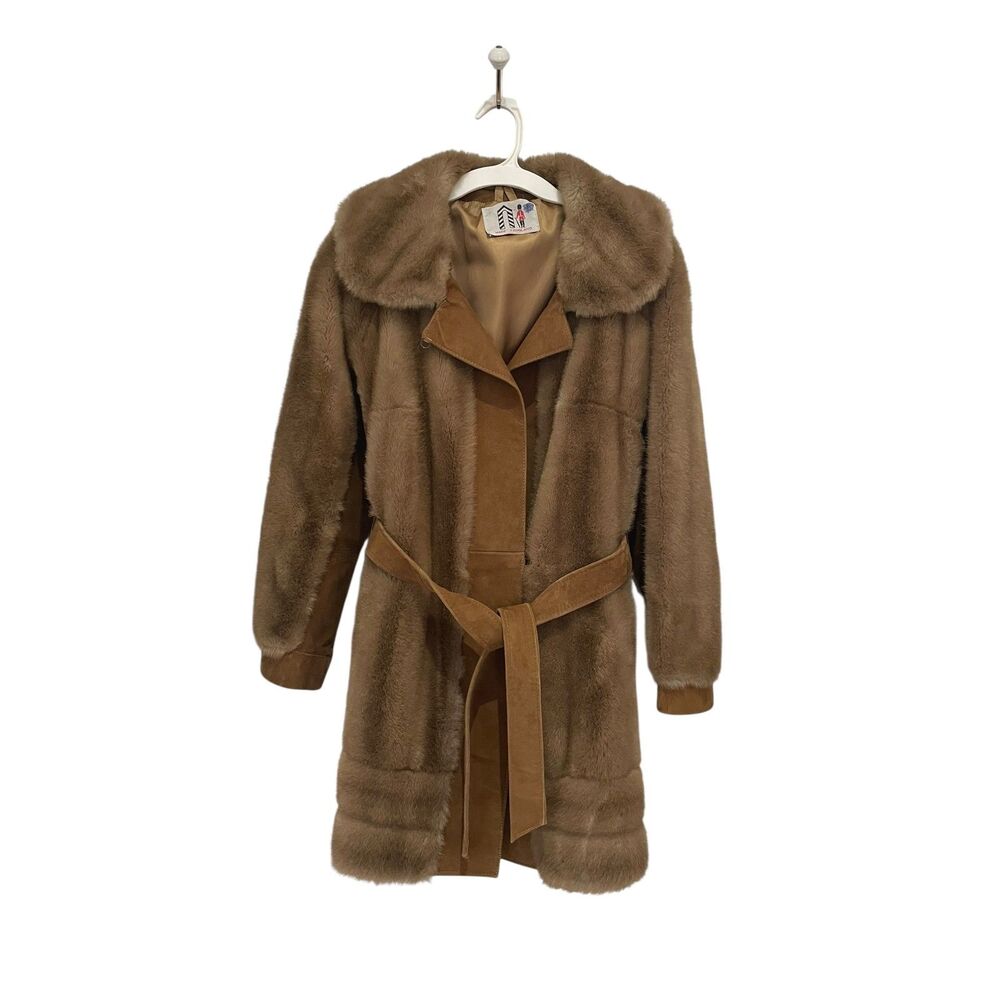 Vintage Lilli Ann Coat of London Suede & Faux Fur and Details 60s 70s M/L